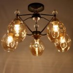 Люстра 670808/5 E27 40Вт черный-золото 61х61х39 см