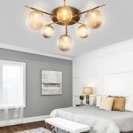 Люстра 670823/6 G9 40Вт черный-золото 65x65х25 см