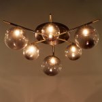 Люстра 670823/6 G9 40Вт черный-золото 65x65х25 см