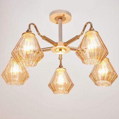 Люстра 673125/5 E27 40Вт белый-золото 62х62х25 см