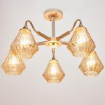 Люстра 673125/5 E27 40Вт белый-золото 62х62х25 см