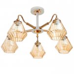 Люстра 673125/5 E27 40Вт белый-золото 62х62х25 см