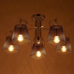 Люстра 662403/5 40Вт E14 черный-хром 63х63х30 см