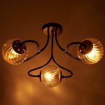 Люстра 662417/3 40Вт E14 черный-золото 60х60х28 см