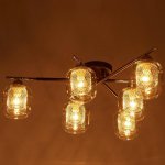 Люстра 662434/6 E14 40Вт черный-хром 72х16х20 см