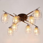 Люстра 662435/8 E14 40Вт черный-хром 72х16х20 см