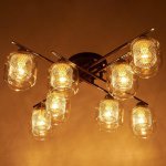 Люстра 662435/8 E14 40Вт черный-хром 72х16х20 см