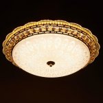 Светильник с ПДУ 670002N LED 80Вт 3 режима 3000-6000К диммер золото 50х50х11 см