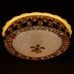 Светильник с ПДУ 670008N LED 80Вт 3 режима 3000-6000К диммер золото 48х48х16 см