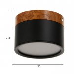 Светильник LED 12Вт 4000К черный 11х11х7,5 см