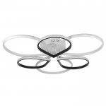 Люстра 669512/6 LED 99Вт 4000К белый-черный 70х70х13 см