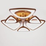 Люстра с ПДУ 661318/6 LED 130Вт диммер 3 режима 3000-6000К кофе 62x62x8 см