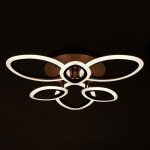 Люстра с ПДУ 661324/6 LED 126Вт диммер 3 режима 3000-6000К кофе 65x65x8 см