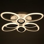 Люстра с ПДУ 661325/8 LED 188Вт диммер 3 режима 3000-6000К белый-черный 72,5x72,5x13 см