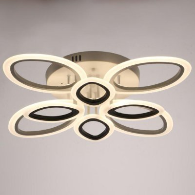 Люстра с ПДУ 661325/8 LED 188Вт диммер 3 режима 3000-6000К белый-черный 72,5x72,5x13 см