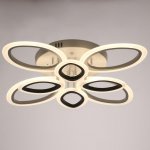 Люстра с ПДУ 661325/8 LED 188Вт диммер 3 режима 3000-6000К белый-черный 72,5x72,5x13 см