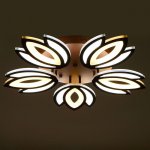 Люстра с ПДУ 661326/5 LED 95Вт диммер 3 режима 3000-6000К кофе 57x57x9 см