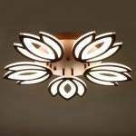 Люстра с ПДУ 661326/5 LED 95Вт диммер 3 режима 3000-6000К кофе 57x57x9 см