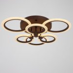 Люстра с ПДУ 661329/6 LED 108Вт диммер 3 режима 3000-6000К кофе 54x54x9 см