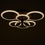 Люстра с ПДУ 661329/6 LED 108Вт диммер 3 режима 3000-6000К кофе 54x54x9 см