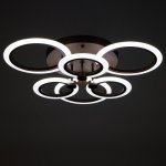 Люстра с ПДУ 661329/6 LED 108Вт диммер 3 режима 3000-6000К кофе 54x54x9 см