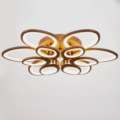 Люстра с ПДУ 661341/12 LED 190Вт диммер 3 режима 3000-6000К кофе 75x75x8 см