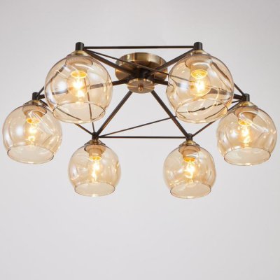 Люстра 6591208/6 E27 40Вт черный-бронза 60х60х23 см