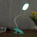 Лампа настольная сенсорная 85306/1 24хLED 3Вт 3 режима USB AKB лазурный 13х7х48 см