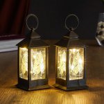 Ночник 48128 LED батарейки 3хLR44 черный 5,5х5,5х15,5 см