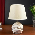 Лампа настольная 38036/1 E14 40Вт белый с золотой патиной 19,5х19,5х29 см