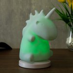 Ночник c USB "Единорог" LED RGB батарейки 3AAA белый 13x15xx20 см