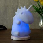Ночник c USB "Единорог" LED RGB батарейки 3AAA белый 13x15xx20 см