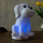 Ночник c USB "Собачка" LED RGB батарейки 3AAA белый 13x15xx20 см