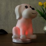 Ночник c USB "Собачка" LED RGB батарейки 3AAA белый 13x15xx20 см