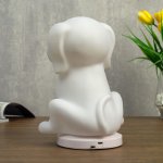 Ночник c USB "Собачка" LED RGB батарейки 3AAA белый 13x15xx20 см