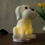 Ночник c USB "Собачка" LED RGB батарейки 3AAA белый 13x15xx20 см