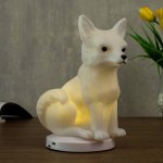 Ночник c USB "Лиса" LED RGB батарейки 3AAA белый 12,5x11xx19,5 см