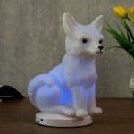 Ночник c USB "Лиса" LED RGB батарейки 3AAA белый 12,5x11xx19,5 см