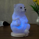 Ночник c USB "Медведь" LED RGB батарейки 3AAA белый 12x13xx19,5 см