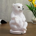 Ночник c USB "Медведь" LED RGB батарейки 3AAA белый 12x13xx19,5 см