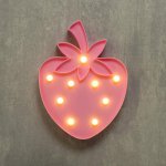 Ночник "Клубника" 9хLED батарейки 2xAA 18х3,5х24 см  МИКС