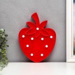 Ночник "Клубника" 9хLED батарейки 2xAA 18х3,5х24 см  МИКС