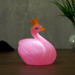 Ночник "Лебедь с короной" LED батарейки 3xLR44 МИКС 10х9х11 см