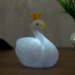 Ночник "Лебедь с короной" LED батарейки 3xLR44 МИКС 10х9х11 см