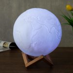 Ночник с ПДУ "Планета" RGB LED USB белый 18x18x19 см