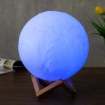 Ночник с ПДУ "Планета" RGB LED USB белый 18x18x19 см