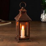 Ночник 48119/1 батарейки 3хААА черный с золотой патиной 8х8х18 см