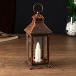 Ночник 48119/1 батарейки 3хААА черный с золотой патиной 8х8х18 см