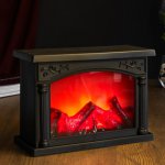 Ночник камин 48123/1 батарейки 3хААА черный 27,5х11,5х19,5 см