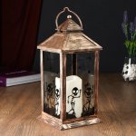 Ночник 48125/1 батарейки 3хААА черный с золотой патиной 14х14х31 см